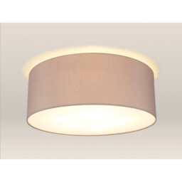 Baymont White 5 Light E27 Universal Flush Ceiling Fixture With 60cm x 22cm Faux Silk Shade, Grey/White Laminate - thumbnail 2