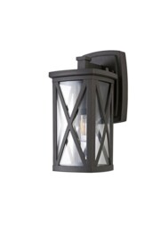 Champion Down Criss Cross Wall Lamp, 1 x E27, IP54, Anthracite, Clear Glass - thumbnail 3