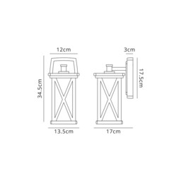 Champion Down Criss Cross Wall Lamp, 1 x E27, IP54, Anthracite, Clear Glass - thumbnail 2