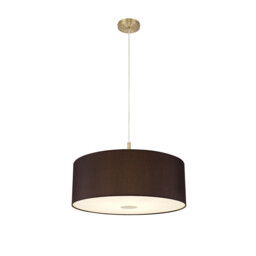 Baymont Antique Brass E27 Single Pendant With 60cm x 22cm Faux Silk Shade, Black/White Laminate - thumbnail 5
