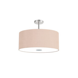 Baymont Polished Chrome 5 Light E27 Semi Flush Fixture With 60cm x 22cm Dual Faux Silk Shade, Antique Gold/Ruby - thumbnail 5