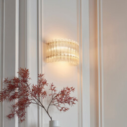 Alderley Wall Lamp Brushed Aged Brass Plate & Clear Glass 2 x 7W LED E14 - thumbnail 3
