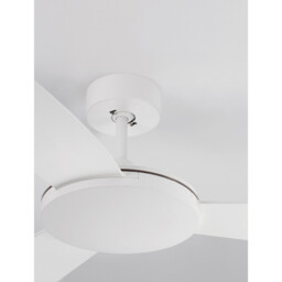 Blaire Ceiling Fan Aluminium Matt White, Glass 3ABS White Blades - thumbnail 3