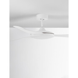 Blaire Ceiling Fan Aluminium Matt White, Glass 3ABS White Blades - thumbnail 2