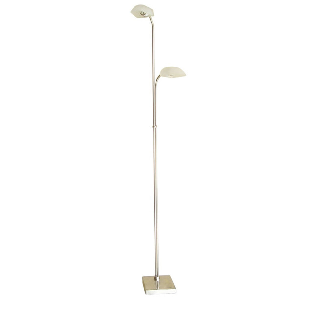 Udine Floor Lamp In-Line Dimmer 2 Light G9 Satin Chrome, NOT LED/CFL Compatible - image 1