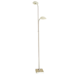 Udine Floor Lamp In-Line Dimmer 2 Light G9 Satin Chrome, NOT LED/CFL Compatible - thumbnail 1