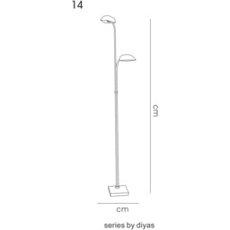 Udine Floor Lamp In-Line Dimmer 2 Light G9 Satin Chrome, NOT LED/CFL Compatible - thumbnail 3
