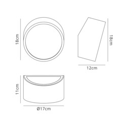 Mini Flush Wall Light Round 2x5W G9 LED (not incl.), Silver, IP44 - thumbnail 2