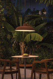Saga Outdoor Pendant Ceiling Light Rust Brown E27 IP65 - thumbnail 2
