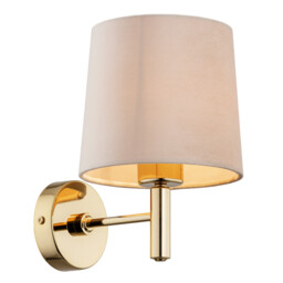 Ponte Plus Wall Lamp With Shade Beige, Dark Brass Steel