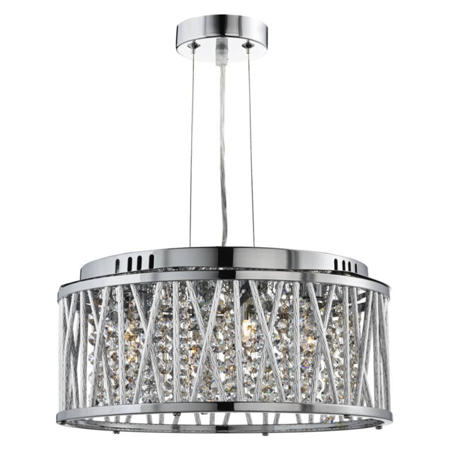 Elise 4 Light Ceiling Pendant Chrome with Crystals, G9 - image 1