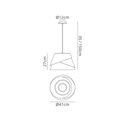 Alboran Dome Ceiling Pendant Medium 1x40W (No Inc), Alumimium, Iron - thumbnail 2