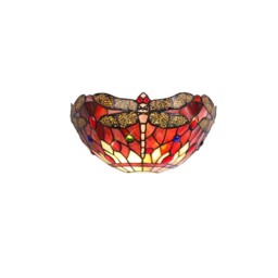 Worcester Tiffany Wall Lamp, 2 x E14, Purple, Pink, Crystal