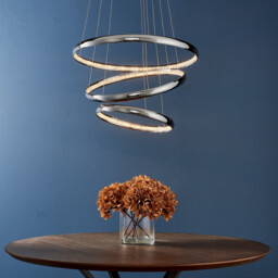Ozias 3 Ring LED Ceiling Pendant Chrome Plate & Clear Crystal Glass - thumbnail 3