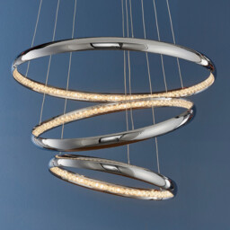 Ozias 3 Ring LED Ceiling Pendant Chrome Plate & Clear Crystal Glass - thumbnail 2