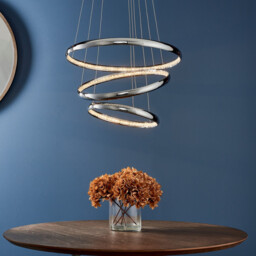 Ozias 3 Ring LED Ceiling Pendant Chrome Plate & Clear Crystal Glass - thumbnail 5