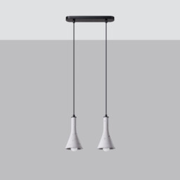Rea Modern Bar Pendant Ceiling Light Concrete 2x E14 - thumbnail 2