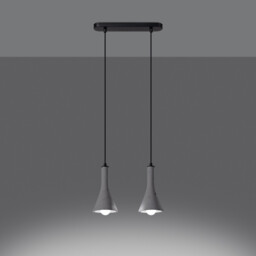 Rea Modern Bar Pendant Ceiling Light Concrete 2x E14 - thumbnail 3