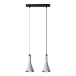 Rea Modern Bar Pendant Ceiling Light Concrete 2x E14 - thumbnail 1