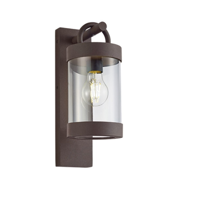 Sambesi Modern Outdoor Wall Lantern Rusty IP44 with Dusk sensor - image 1