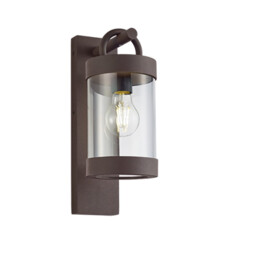 Sambesi Modern Outdoor Wall Lantern Rusty IP44 with Dusk sensor - thumbnail 1