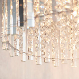 Hanna Pendant Clear Crystal (K5) Glass & Chrome Effect Plate 5 Light Dimmable IP20 - G9 - thumbnail 5