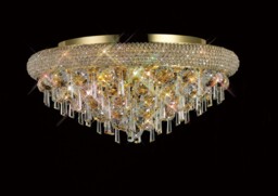 Alexandra Flush Ceiling 7 Light French Gold, Crystal - thumbnail 2