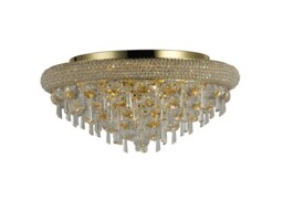 Alexandra Flush Ceiling 7 Light French Gold, Crystal - thumbnail 1