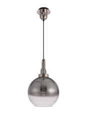 Yorktown Dome Ceiling Pendant E27 With 30cm Globe Glass, Polished Nickel, Matt Black, Smoked, Clear - thumbnail 3