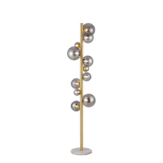 Marshall Floor Lamp, 11 Light G9, Satin Gold, Smoke Plated Glass - image 1
