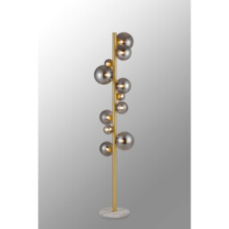 Marshall Floor Lamp, 11 Light G9, Satin Gold, Smoke Plated Glass - thumbnail 3