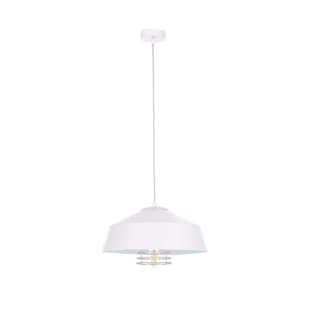 Electra Dome Pendant Ceiling Light White, 34cm, 1x E27