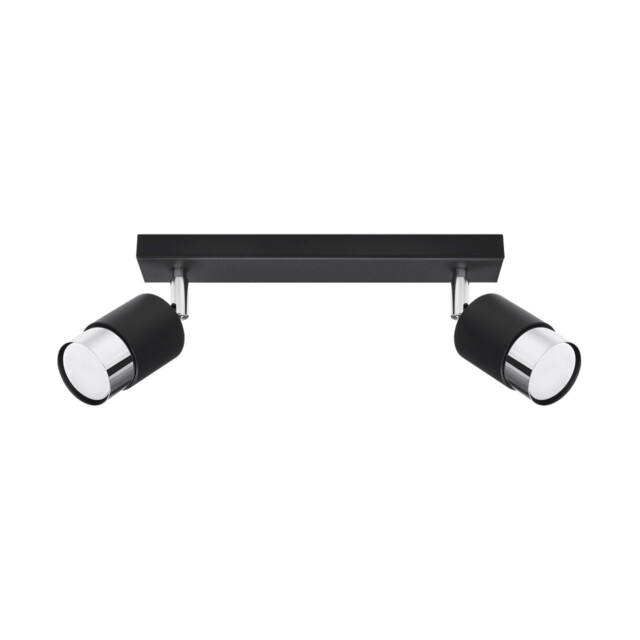 Nero Twin Ceiling Spotlight, Black/Chrome, 2x GU10 - image 1