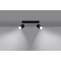 Nero Twin Ceiling Spotlight, Black/Chrome, 2x GU10 - thumbnail 3