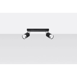 Nero Twin Ceiling Spotlight, Black/Chrome, 2x GU10 - thumbnail 2