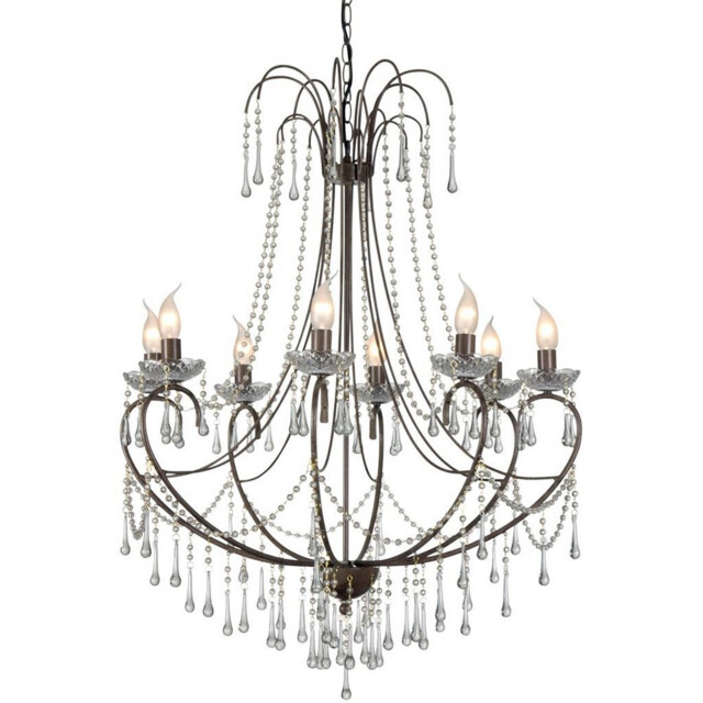 Romance 8 Light Multi Arm Chandeliers Rust