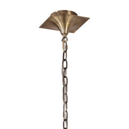 Akira Linear Pendant 2 Arm 6 Light E14, Antique Brass With Cream Shades - thumbnail 3