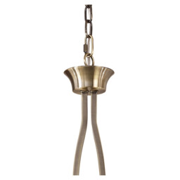 Akira Linear Pendant 2 Arm 6 Light E14, Antique Brass With Cream Shades - thumbnail 5