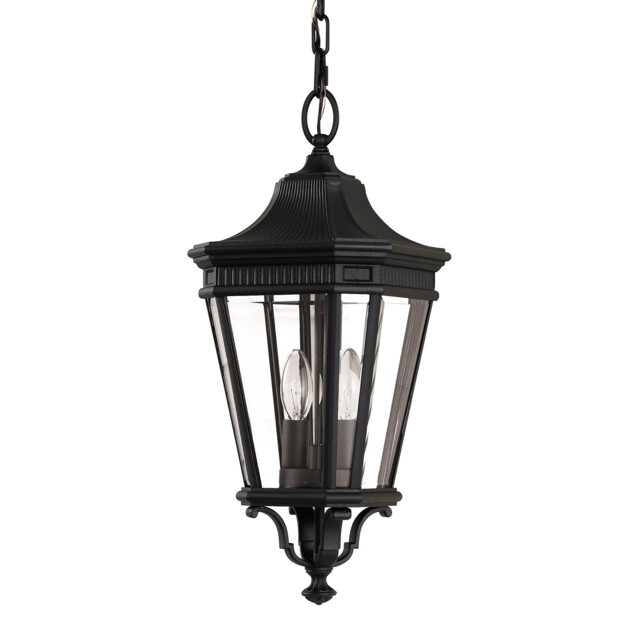 Cotswold Lane 2 Light Medium Outdoor Ceiling Chain Lantern Black, E14 - image 1
