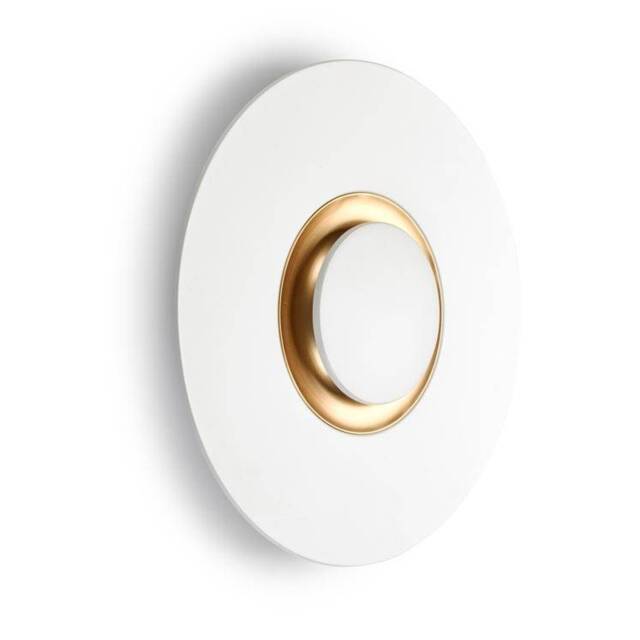 LED Indoor Wall Light White, Brass
