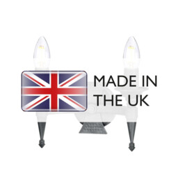 Saxon 2 Light Indoor Candle Wall Light Black Silver, E14 - thumbnail 5