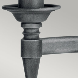 Saxon 2 Light Indoor Candle Wall Light Black Silver, E14 - thumbnail 2