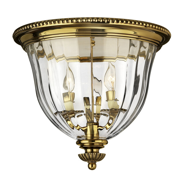 Cambridge 3 Light Flush Mount Ceiling Light Burnished Brass, E14 - image 1