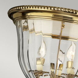 Cambridge 3 Light Flush Mount Ceiling Light Burnished Brass, E14 - thumbnail 2