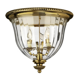 Cambridge 3 Light Flush Mount Ceiling Light Burnished Brass, E14 - thumbnail 1