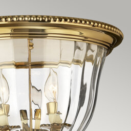 Cambridge 3 Light Flush Mount Ceiling Light Burnished Brass, E14 - thumbnail 5