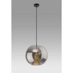 Kriss Squircle Pendant, 1 Light GU10, Black/Black Glass Shade With Inner Lined Funnel Glass - thumbnail 2
