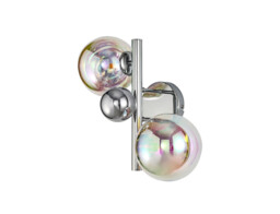 Newstead Wall Lamp, 2 x G9, Polished Chrome, Iridescent Glass - thumbnail 5