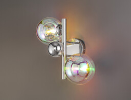 Newstead Wall Lamp, 2 x G9, Polished Chrome, Iridescent Glass - thumbnail 3