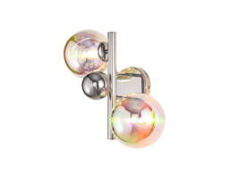 Newstead Wall Lamp, 2 x G9, Polished Chrome, Iridescent Glass